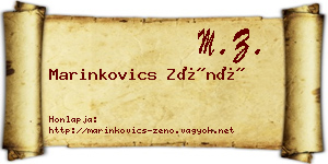Marinkovics Zénó névjegykártya